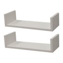 Ver imagem 1 de Kit 2 Prateleiras U 30 X 10cm Branca Suporte Invisível