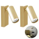 Ver imagem 1 de 2 Arandela Dourada Direcionável Leitura Cabeceira Mr11 Bet34