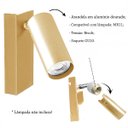 Ver imagem 4 de 2 Arandela Dourada Direcionável Leitura Cabeceira Mr11 Bet34