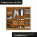 Ver imagem 5 de Guarda Roupa Casal 100% MDF 8 Portas 4 Gavetas Jatobá Plus Cinamomo/Off White Yescasa Marrom
