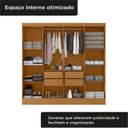 Ver imagem 4 de Guarda Roupa Casal 100% MDF 8 Portas 4 Gavetas Jatobá Plus Cinamomo/Off White YesCasa
