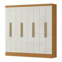 Ver imagem 3 de Guarda Roupa Casal 100% MDF 8 Portas 4 Gavetas Jatobá Plus Cinamomo/Off White Yescasa Marrom