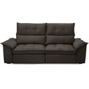Ver imagem 3 de Sofá 3 Lugares Retrátil Reclinável para Sala 230cm Giotto F04 Veludo Marrom Escuro - Lyam Decor