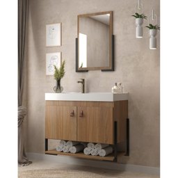 Conjunto Gabinete para Banheiro com Espelheira Opera 60 - 1