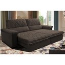 Ver imagem 1 de Sofá Retrátil e Reclinável 2,35m Molas Ensacadas Cama inBox Big Home com Bordado 3D Velusoft Caf