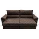 Ver imagem 5 de Sofá Retrátil e Reclinável 2,35m Molas Ensacadas Cama inBox Big Home com Bordado 3D Velusoft Caf
