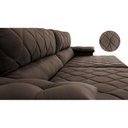 Ver imagem 4 de Sofá Retrátil e Reclinável 2,35m Molas Ensacadas Cama inBox Big Home com Bordado 3D Velusoft Caf