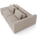 Ver imagem 6 de Sofá Ilha com Puff para Sala Living 285cm Amber M03 Veludo Bege - Lyam Decor