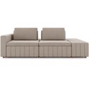 Ver imagem 3 de Sofá Ilha com Puff para Sala Living 285cm Amber M03 Veludo Bege - Lyam Decor