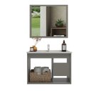 Ver imagem 3 de Conjunto Gabinete para Banheiro com Espelheira Barra 60 Cinza/Cimento