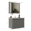 Ver imagem 4 de Conjunto Gabinete para Banheiro com Espelheira Barra 60 Cinza/Cimento