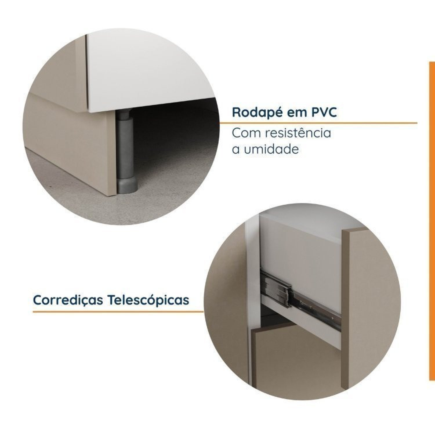 Cozinha Modulada 4 Peças com Tampo e Rodapé 3 Aéreos e 1 Balcão Ipanema Cabecasa Madeiramadeira - 8