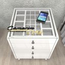 Ver imagem 4 de Mesa de cabeceira Moderno com Porta Joia 4 Gavetas - Cr12 - QUADRADO - MDF BRANCO BRILHANTE