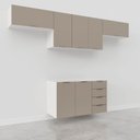 Ver mais imagens de Cozinha Planejada 4 Peças sem Tampo sem Rodapé 3 Aéreos e 1 Balcão Ipanema CabeCasa MadeiraOriginals Marrom/Fendi Trama