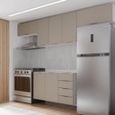 Ver imagem 1 de Cozinha Planejada 4 Peças sem Tampo sem Rodapé 3 Aéreos e 1 Balcão Ipanema CabeCasa MadeiraOriginals Marrom/Fendi Trama