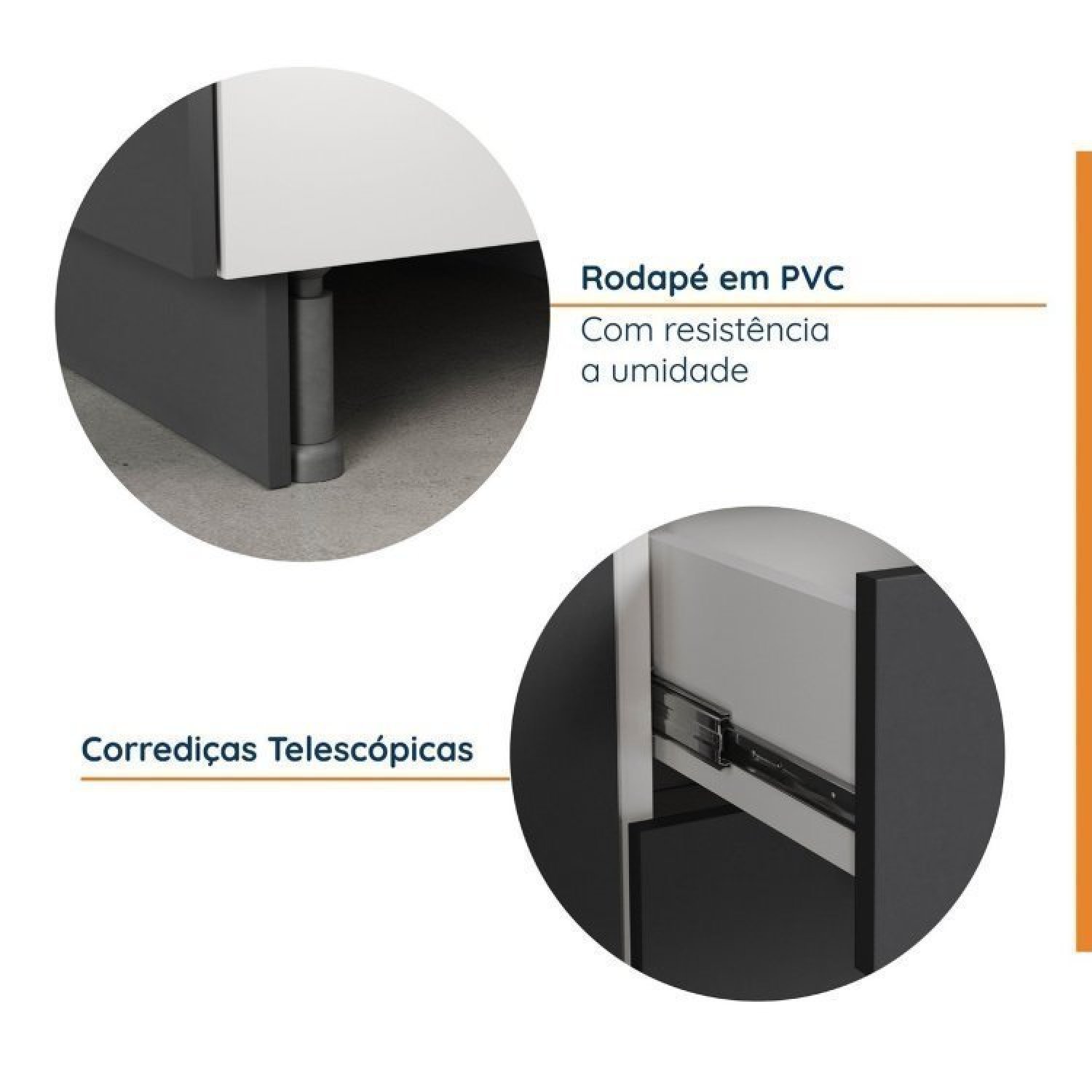 Cozinha Modulada 4 Peças com Tampo e Rodapé 3 Aéreos e 1 Balcão Ipanema Cabecasa Madeiramadeira - 6