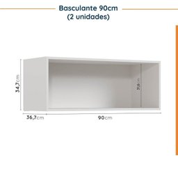 Cozinha Modulada 4 Peças com Tampo e Rodapé 3 Aéreos e 1 Balcão Ipanema Cabecasa Madeiramadeira - 13