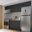 Ver imagem 1 de Cozinha Modulada 4 Peças com Tampo e Rodapé 3 Aéreos e 1 Balcão Ipanema CabeCasa MadeiraOriginals