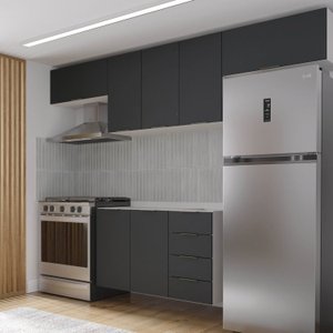 Cozinha Modulada 4 Peças sem Tampo sem Rodapé 3 Aéreos e 1 Balcão Ipanema CabeCasa MadeiraOriginals