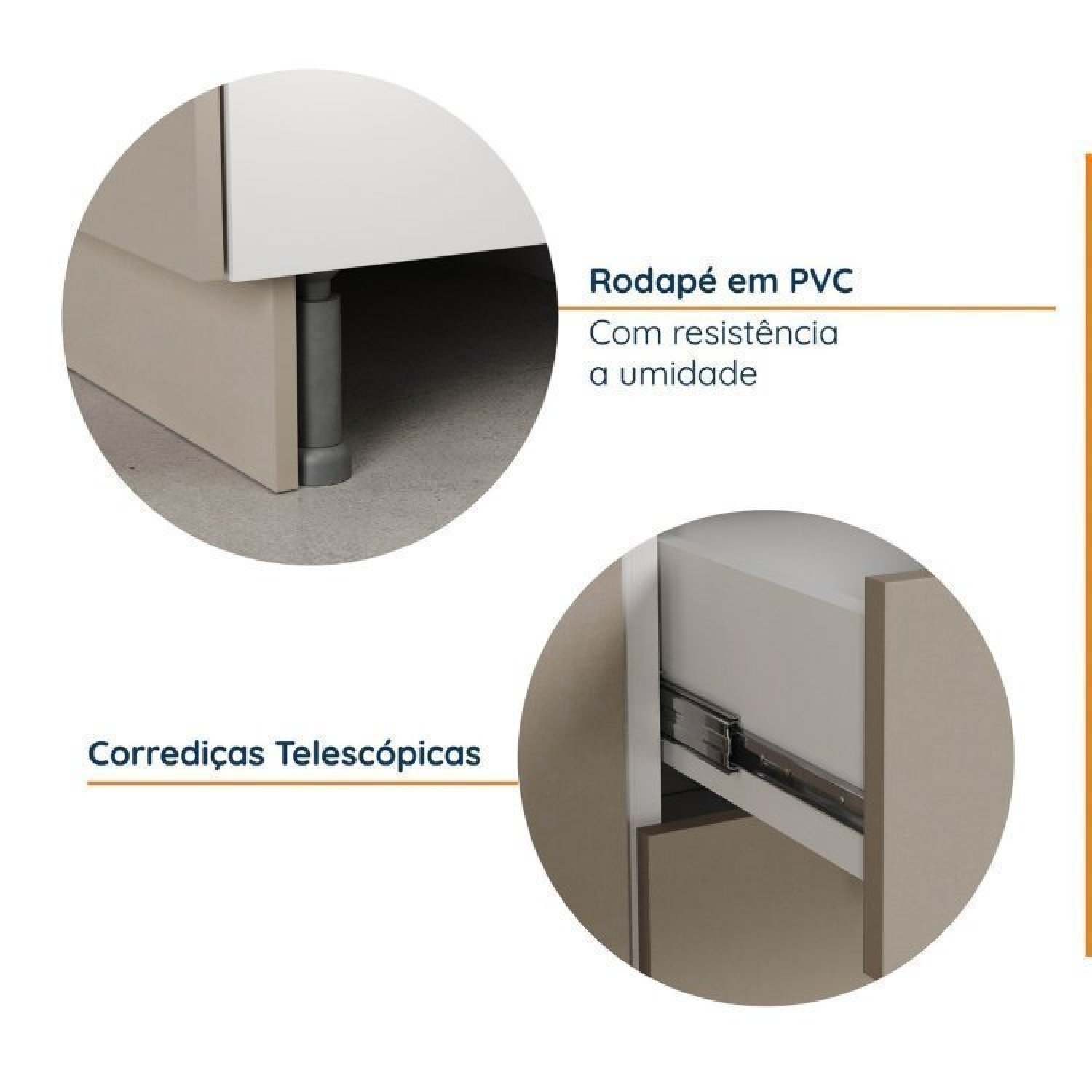 Cozinha Modulada 4 Peças com Tampo e Rodapé 3 Aéreos e 1 Balcão Ipanema Cabecasa Madeiramadeira - 7