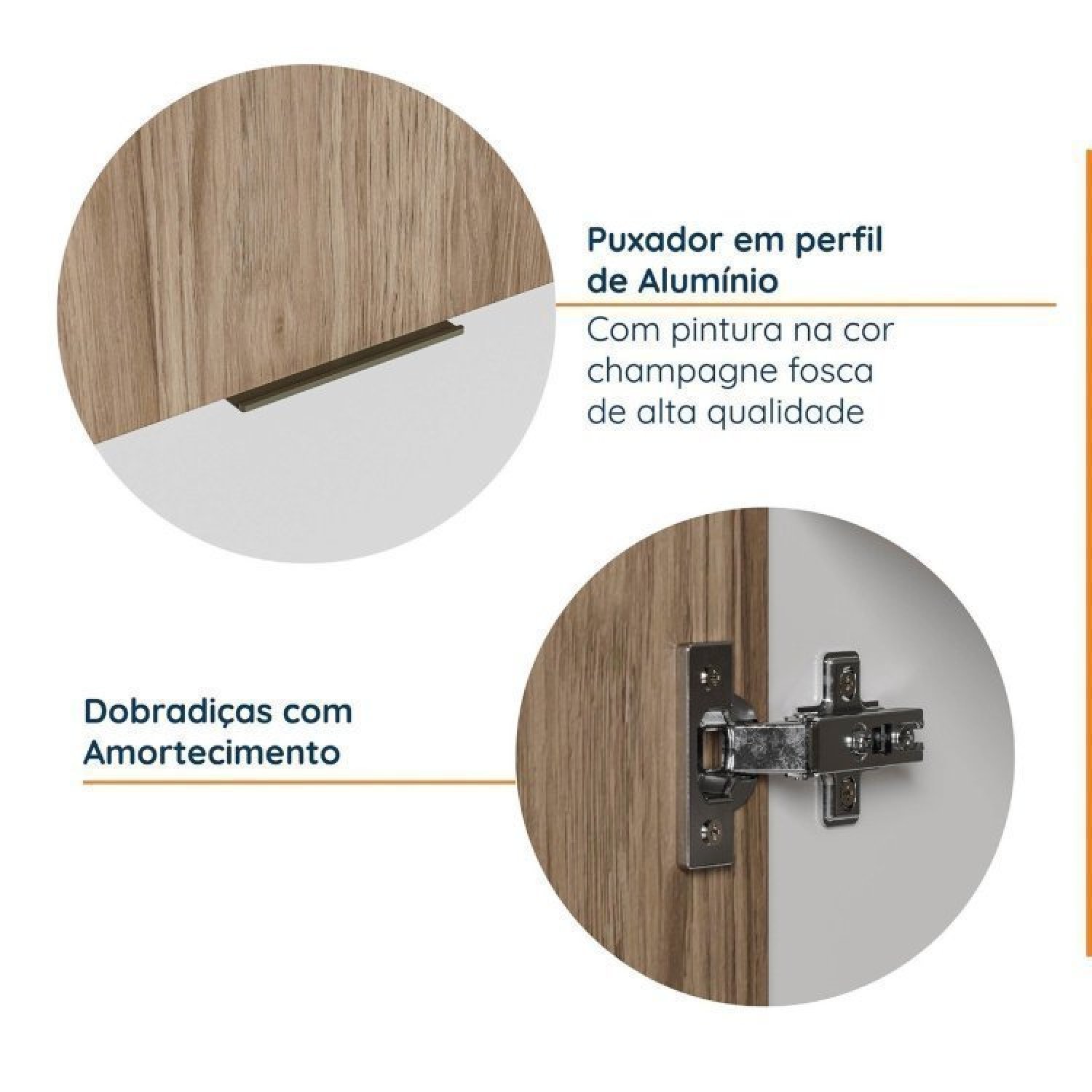 Cozinha Modulada 4 Peças com Tampo e Rodapé 3 Aéreos e 1 Balcão Ipanema Cabecasa Madeiramadeira - 6