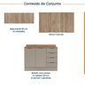 Cozinha Modulada 4 Peças com Tampo e Rodapé 3 Aéreos e 1 Balcão Ipanema CabeCasa MadeiraOriginals - 3