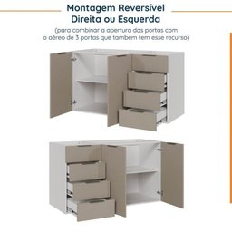 Cozinha Modulada 4 Peças sem Tampo sem Rodapé 3 Aéreos e 1 Balcão Ipanema CabeCasa MadeiraMadeira - 16