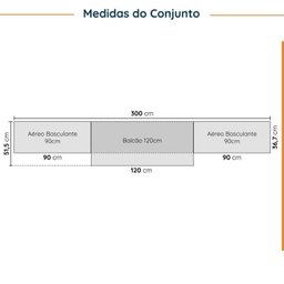 Cozinha Modulada 4 Peças sem Tampo sem Rodapé 3 Aéreos e 1 Balcão Ipanema CabeCasa MadeiraMadeira - 2