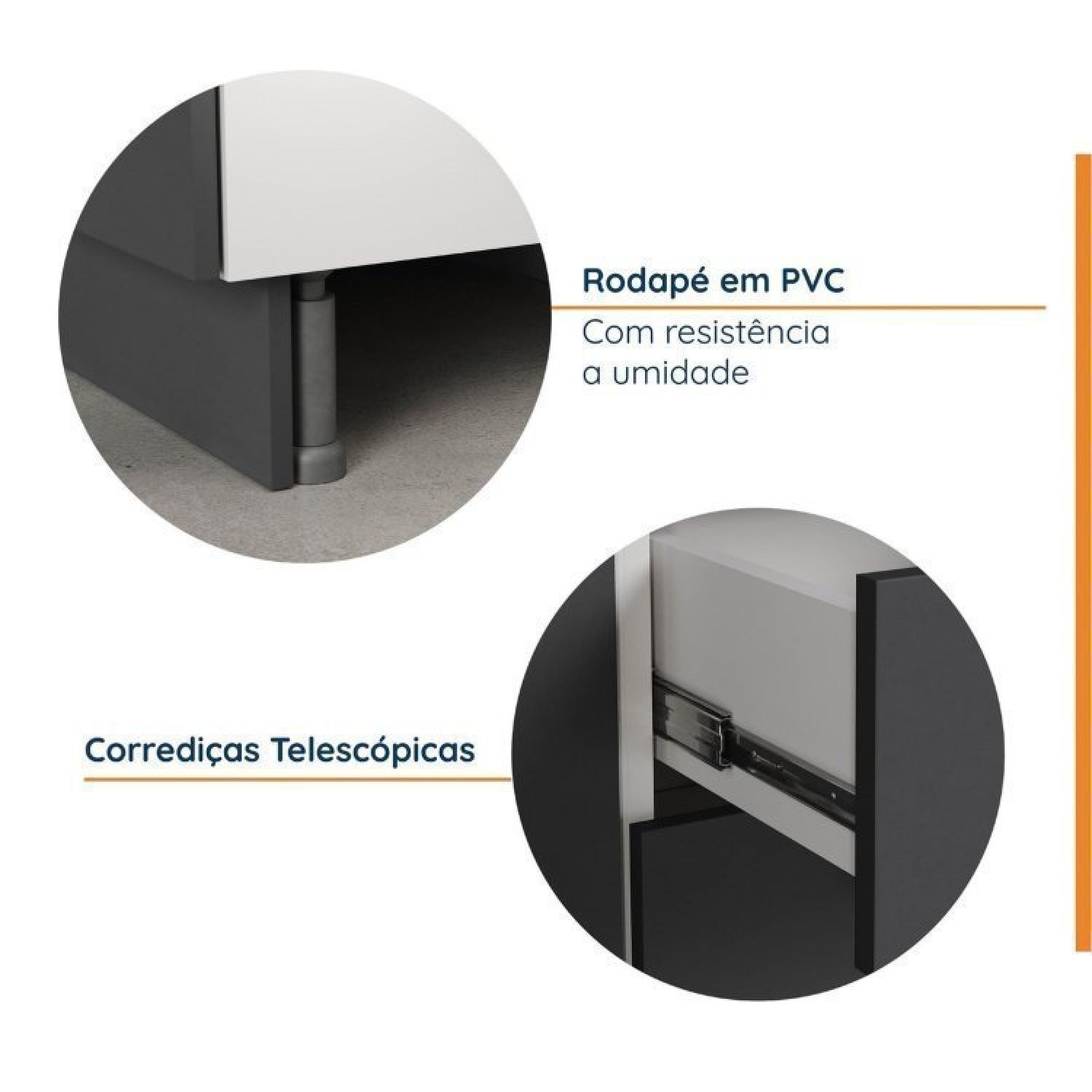 Cozinha Modulada 4 Peças com Tampo e Rodapé 3 Aéreos e 1 Balcão Ipanema Cabecasa Madeiramadeira - 7