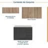 Cozinha Modulada 4 Peças com Tampo e Rodapé 3 Aéreos e 1 Balcão Ipanema CabeCasa MadeiraOriginals - 3
