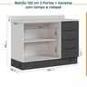 Cozinha Modulada 4 Peças com Tampo e Rodapé 3 Aéreos e 1 Balcão Ipanema CabeCasa MadeiraOriginals - 15