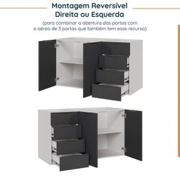 Cozinha Modulada 4 Peças sem Tampo sem Rodapé 3 Aéreos e 1 Balcão Ipanema CabeCasa MadeiraMadeira - 16