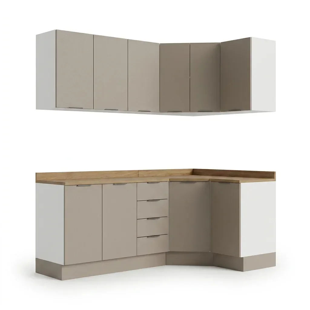 Ver imagem 2 de Cozinha Modulada 6 Peças com Tampo e Rodapé 3 Aéreos e 3 Balcões Ipanema CabeCasa MadeiraOriginals