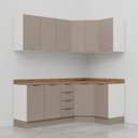 Ver mais imagens de Cozinha Modulada 6 Peças com Tampo e Rodapé 3 Aéreos e 3 Balcões Ipanema CabeCasa MadeiraOriginals