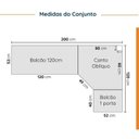 Ver imagem 3 de Cozinha Planejada 6 Peças com Tampo e Rodapé 3 Aéreos e 3 Balcões Ipanema CabeCasa MadeiraOriginals Marrom/Fendi Trama