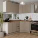 Ver imagem 1 de Cozinha Planejada 6 Peças com Tampo e Rodapé 3 Aéreos e 3 Balcões Ipanema CabeCasa MadeiraOriginals Marrom/Fendi Trama