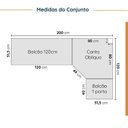 Ver imagem 2 de Cozinha Planejada 6 Peças sem Tampo sem Rodapé 3 Aéreos e 3 Balcões Ipanema CabeCasa MadeiraOriginals Marrom/Fendi Trama