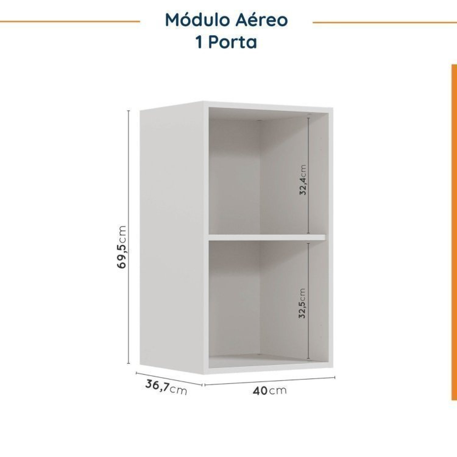 Cozinha Modulada 6 Peças sem Tampo sem Rodapé 3 Aéreos e 3 Balcões Ipanema Cabecasa Madeiramadeira - 13