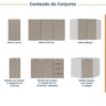 Cozinha Modulada 6 Peças sem Tampo sem Rodapé 3 Aéreos e 3 Balcões Ipanema CabeCasa MadeiraOriginals - 3