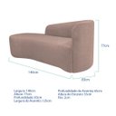 Ver imagem 3 de Kit Divã Recamier Orgânico França 140cm Lado Esquerdo e 2 Poltronas Amore Linho