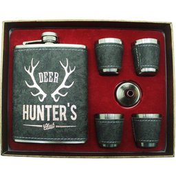 Cantil de Bolso Porta Bebidas Whisky Drinks Couro Inoxidável - 4