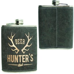 Cantil de Bolso Porta Bebidas Whisky Drinks Couro Inoxidável - 3