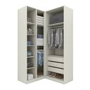Ver imagem 2 de Guarda-roupa Modulado 133cm X 134cm Canto Reto 4 Portas 3 Gavetas Seletto Henn - Areia/jequitibá