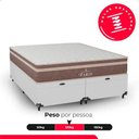 Ver imagem 7 de Cama Box Baú Queen + Colchão Paris Molas Ensacadas Marrom Couro Branco/marrom