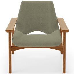 Poltrona Decorativa para Sala de Estar Living Base Madeira Becker L02 Bouclê Oliva - Lyam Decor - 3