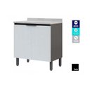 Ver imagem 5 de Cozinha Modulada Completa Hibisco 5 Peças (2 Armários + 2 Balcões + 1 Paneleiro) C5P43 Aveiro/Grafit