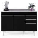 Ver imagem 6 de Balcão Gabinete com Pia Inox 120cm Michigan Preto - Lumil