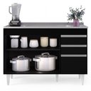 Ver imagem 3 de Balcão Gabinete com Pia Inox 120cm Michigan Preto - Lumil