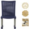 6 Cadeiras Corda Náutica e Mesa Tampo 2,00m Ripado Alumínio Azul - 5