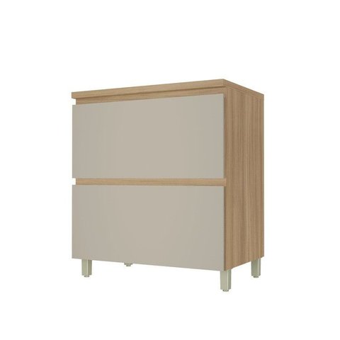 Balcão 1 Porta Basculante Rainha 80cm 100% MDF Cinza/Nature Greige